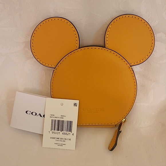 Coach Accessories - DISNEY X Coach Mickey Mouse Silhouette Honeycomb Coin Case - NWT